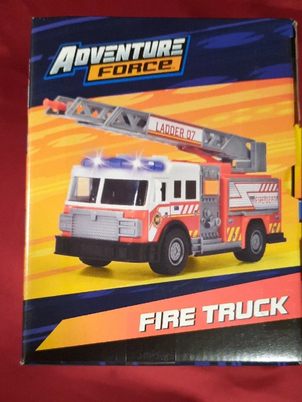 Adventure Force Red Fire Truck Ladder Toy - Kids Vehicle